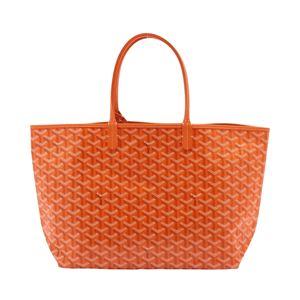 Pre-Loved Saint Louis Tote Chevron Coated Canvas PM with Silver Hardware, Orange