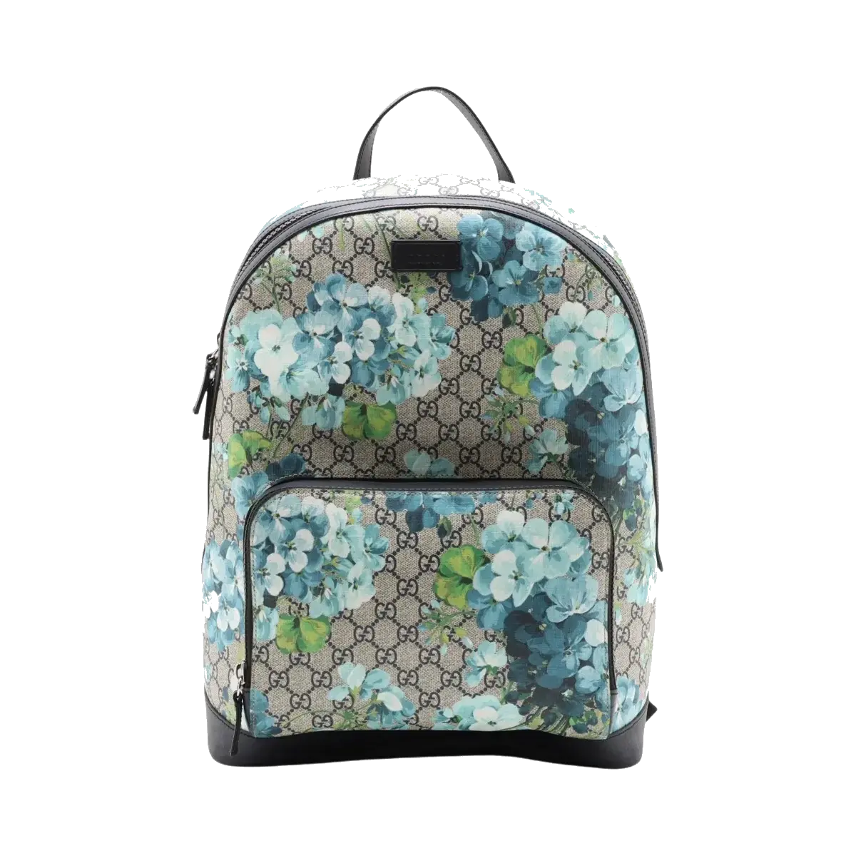Pre-Loved GG Blooms Backpack Monogram Coated Canvas with Silver Hardware, Beige Multicolor
