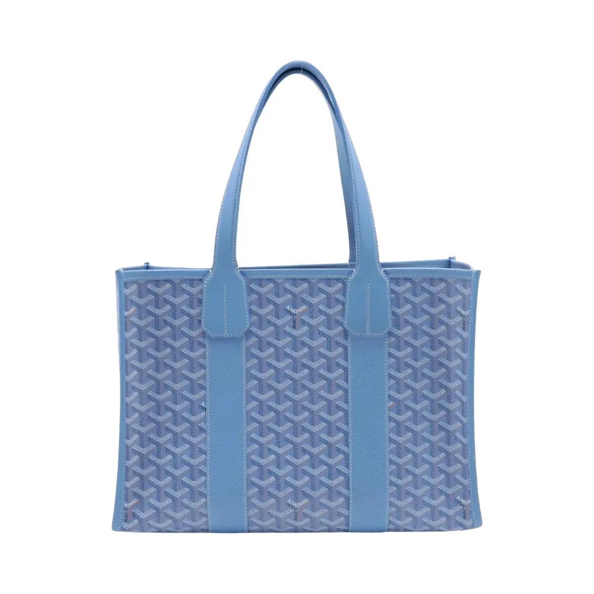 Pre-Loved Villette Tote Goyardine Chevron Coated Canvas PM, Light Blue