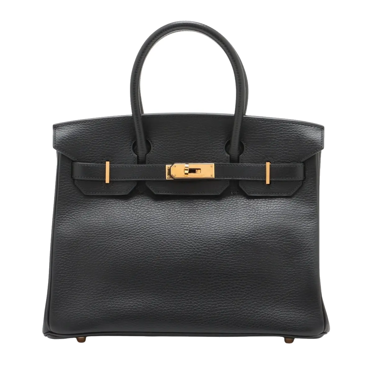 Pre-Loved Birkin Handbag Leather 30 with Gold Hardware, Black