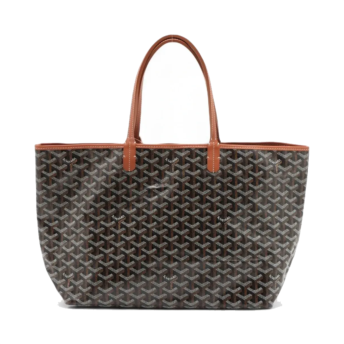 Pre-Loved Saint Louis Tote Goyardine Coated Canvas PM with Silver Hardware, Black/Brown