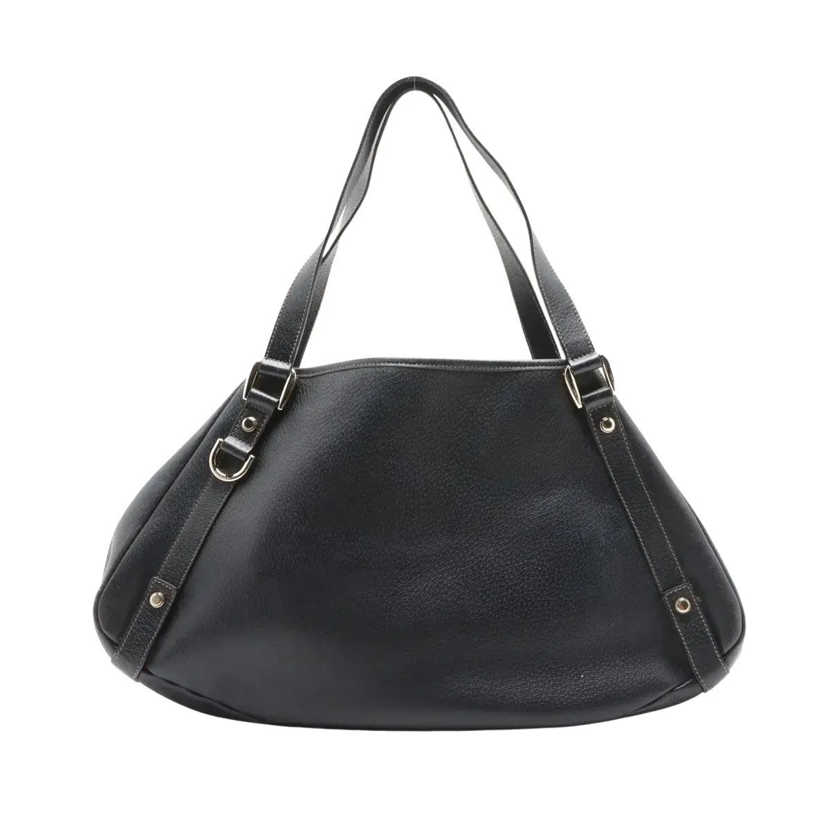 Pre-Loved Abbey D-Ring Tote Leather with Gold Hardware, Black