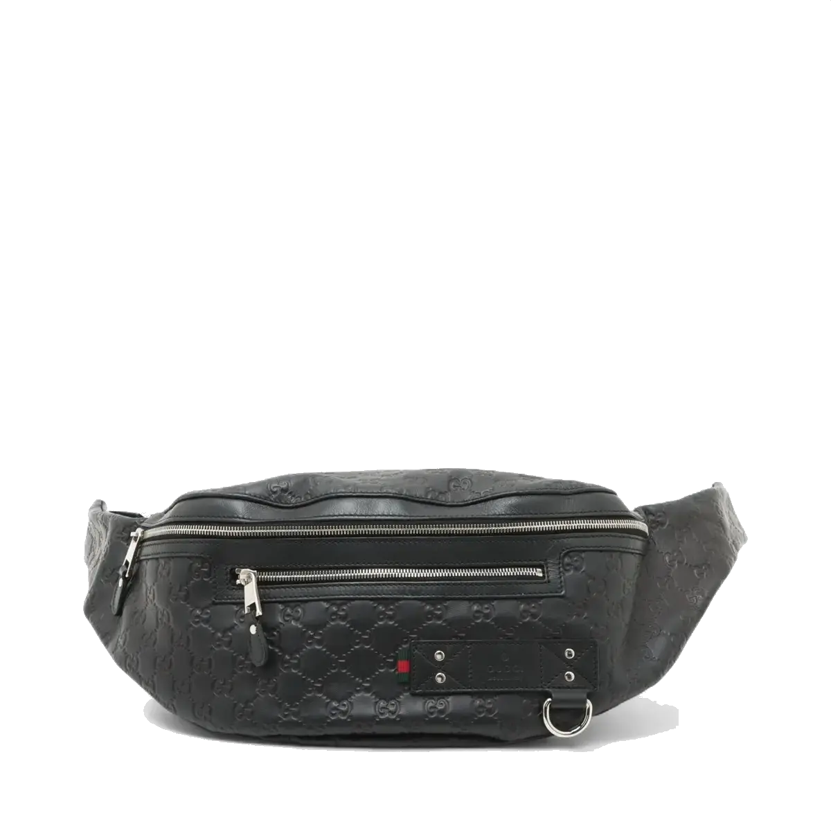 Pre-Loved Guccissima Belt Bag Guccissima Leather with Silver Hardware, Black