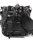 Pre-Loved Le Cagole Bucket Bucket Bag Leather XS with Aged Silver Hardware, Black