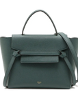 Pre-Loved Belt Bag Handbag Leather Micro with Gold Hardware, Dark Green