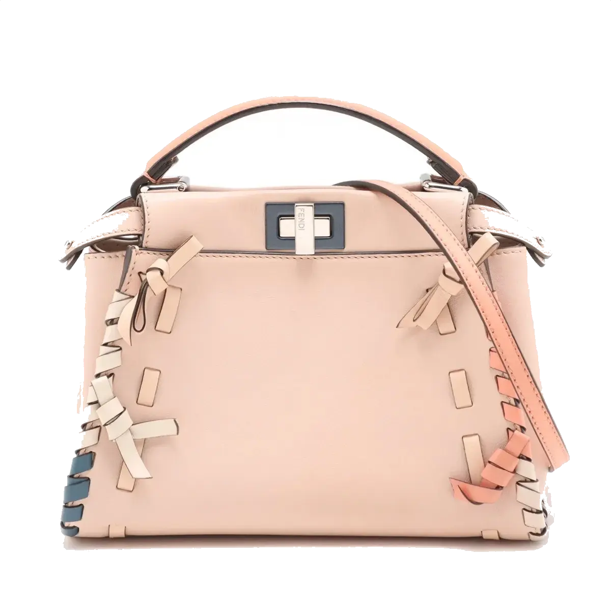 Pre-Loved Peekaboo Handbag Leather Mini with Silver Hardware, Pink