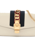 Pre-Loved Sylvie Crossbody Bag Leather Mini with Gold Hardware, White