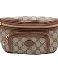 Pre-Loved GG Supreme Belt Bag Monogram Coated Canvas with Gold Hardware, Beige and Ebony