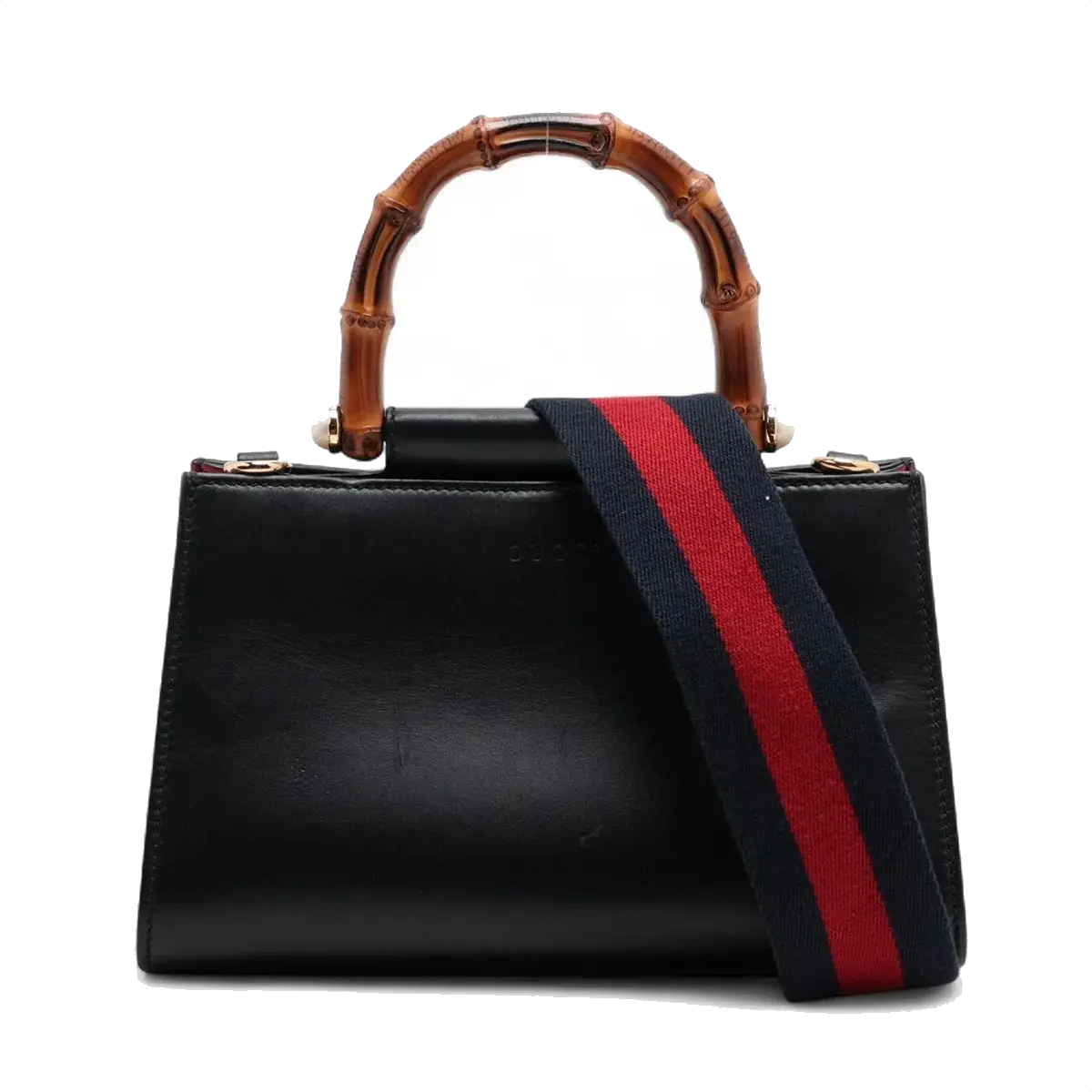 Pre-Loved Nymphaea Handbag Leather Small with Gold Hardware, Black