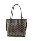 Pre-Loved Anjou Mini Tote Goyardine Chevron Coated Canvas Mini, Black/Tan