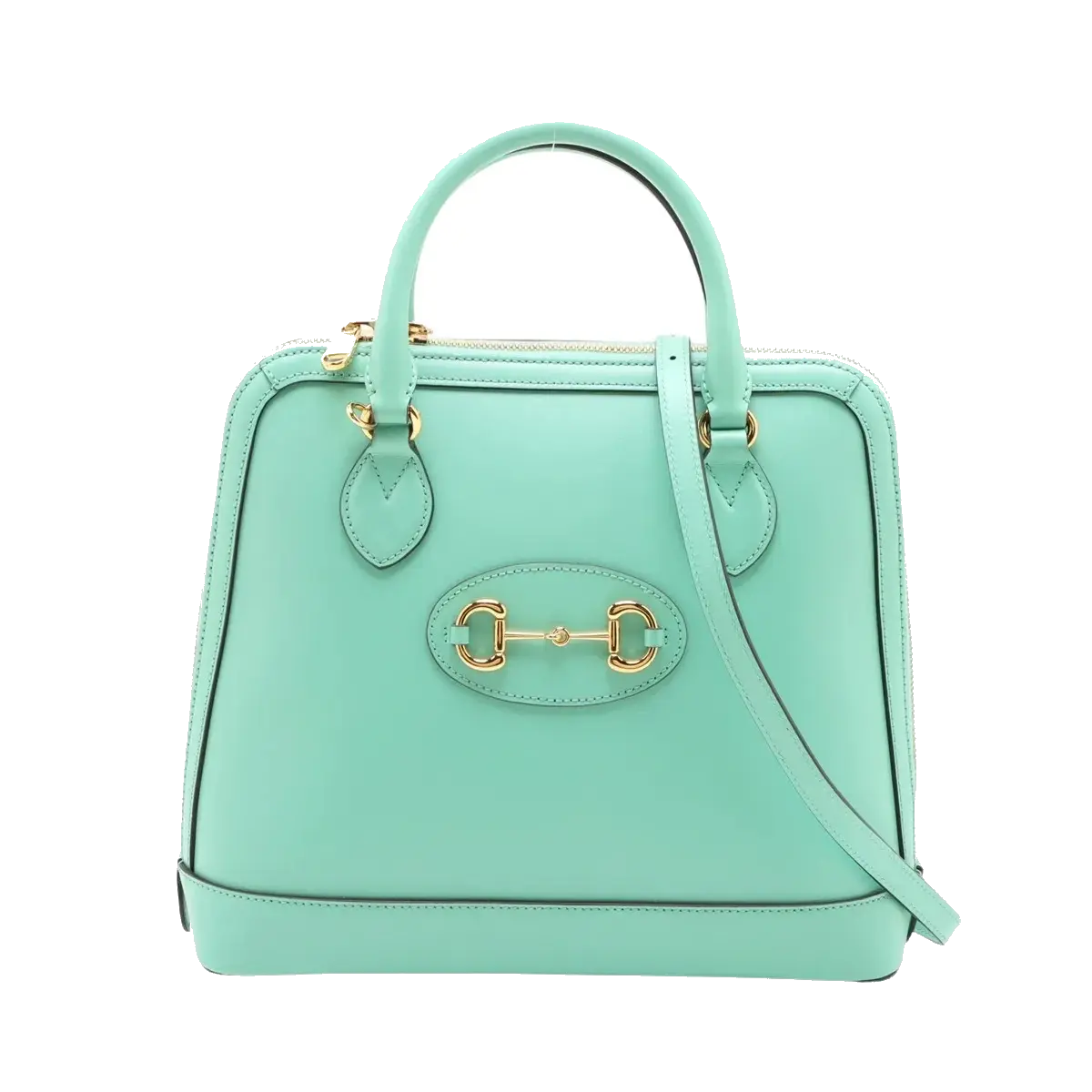 Pre-Loved Gucci 1955 Horsebit Handbag Leather Small with Gold Hardware, Mint Green