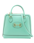Pre-Loved Gucci 1955 Horsebit Handbag Leather Small with Gold Hardware, Mint Green