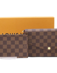 Pre-Loved Félicie Pochette Damier Canvas Coated with Gold Hardware, Brown