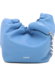 Pre-Loved Squeeze Shoulder Bag Leather Small with Silver Hardware, Blue