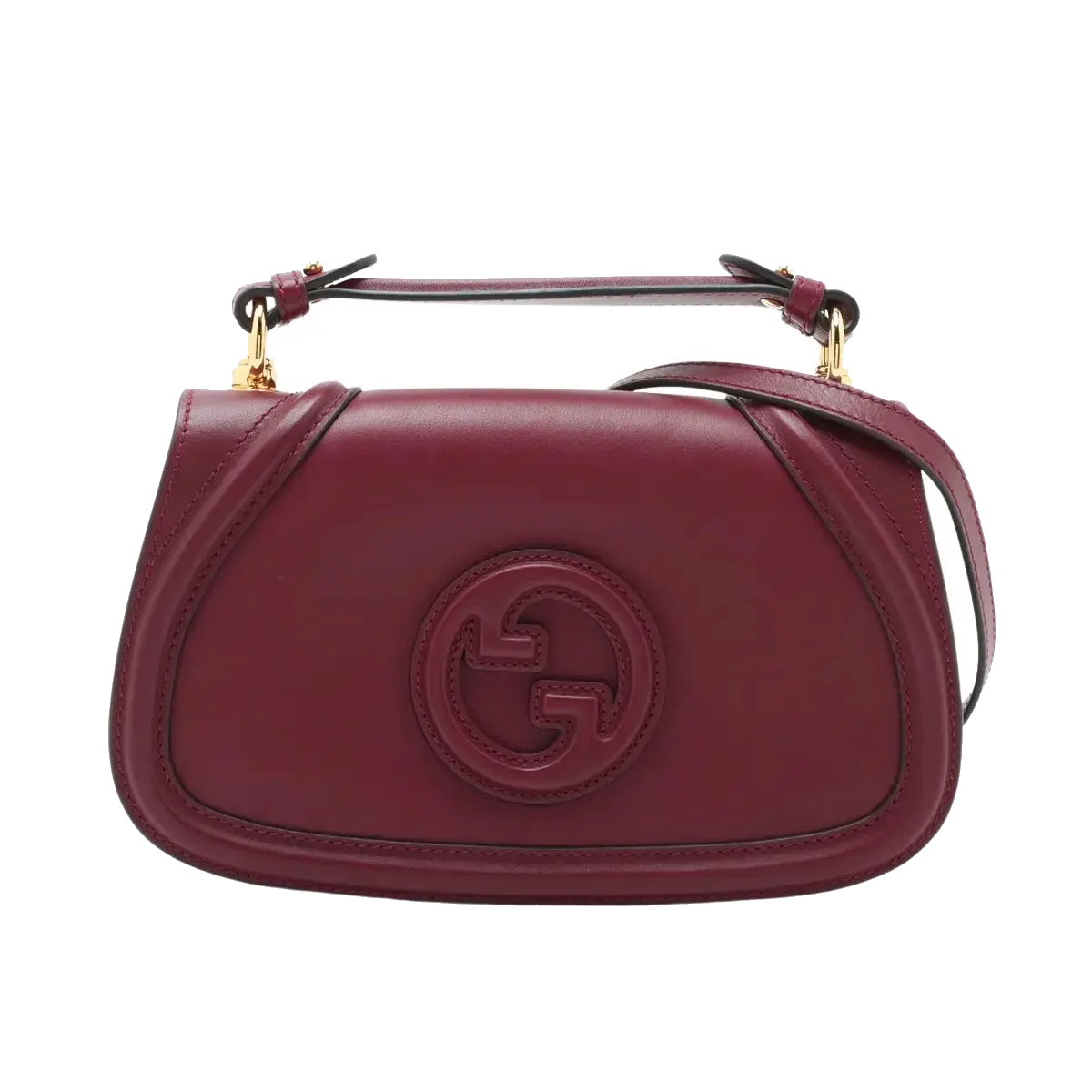 Pre-Loved Blondie Shoulder Bag Leather Mini with Gold Hardware, Burgundy