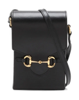 Pre-Loved 1955 Horsebit Crossbody Bag Leather Mini with Gold Hardware, Black