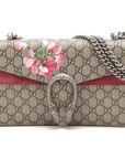 Pre-Loved Dionysus Blooms Shoulder Bag Monogram Coated Canvas Small with Aged Silver Hardware, Beige Ebony with Pink Floral