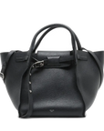 Pre-Loved Big Bag Tote Leather Small with Silver Hardware, Black