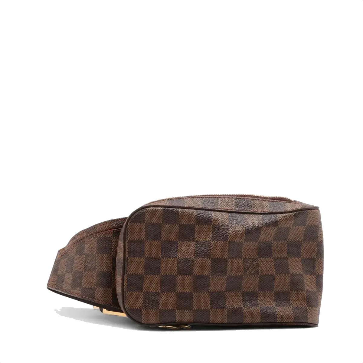 Pre-Loved Geronimos Crossbody Bag Damier Coated Canvas with Gold Hardware, Brown