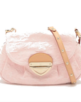 Pre-Loved Sunshine Crossbody Bag Monogram Denim Mini with Gold Hardware, Pink