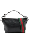 Pre-Loved Shoulder Bag Black Leather with Silver Hardware, Black