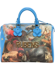 Pre-Loved Speedy Masters Rubens Handbag Printed Coated Canvas 30 with Gold Hardware, Blue Multicolor