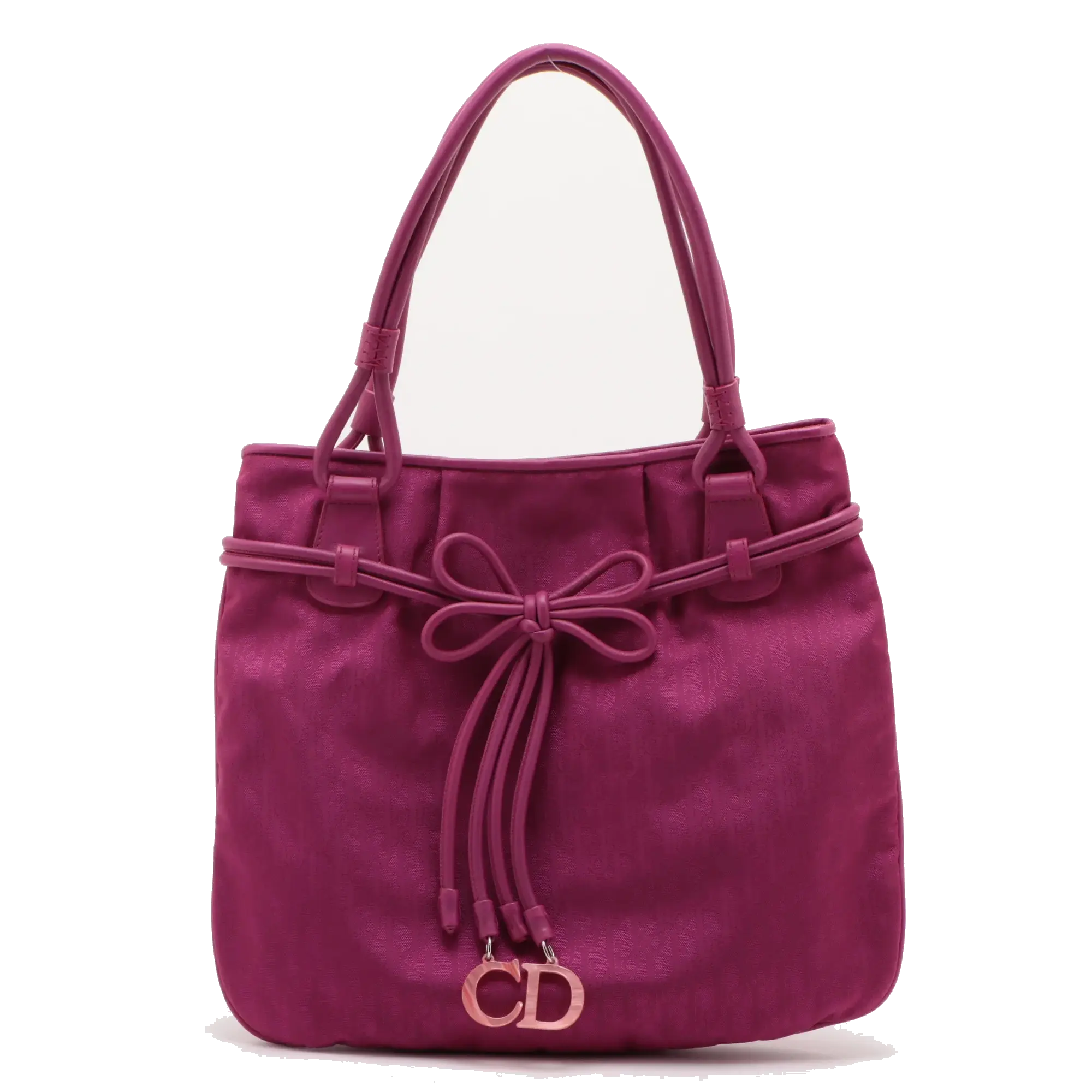 Pre-Loved Diorissimo Tote Oblique Coated Canvas with Silver Hardware, Magenta