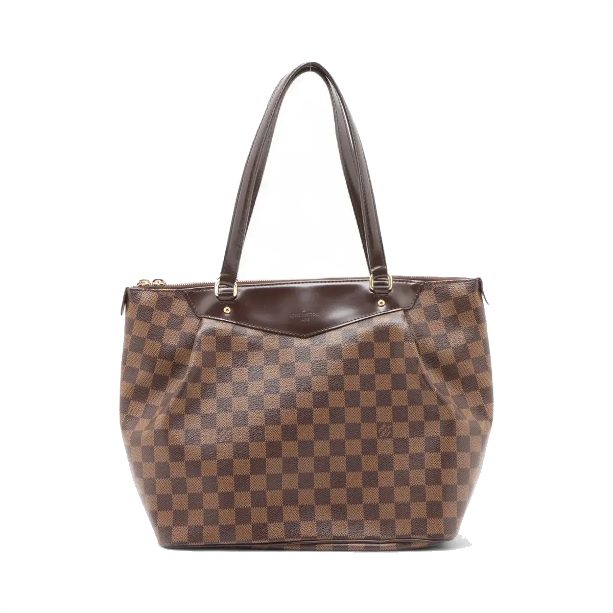 Pre-Loved Westminster GM Tote Damier Coated Canvas GM with Gold Hardware, Brown