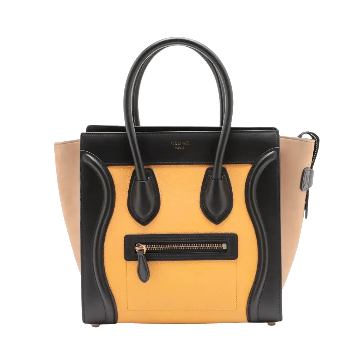 Pre-Loved Luggage Tote Leather Micro with Gold Hardware, Yellow