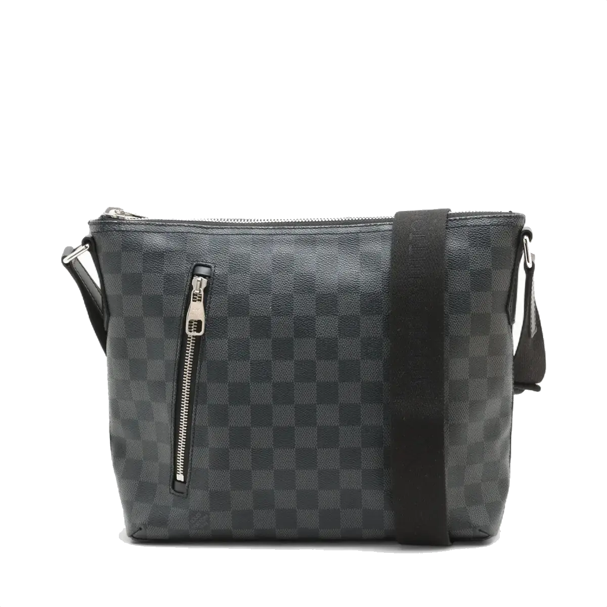 Pre-Loved Mick Crossbody Bag Damier Coated Canvas PM with Silver Hardware, Black / Graphite