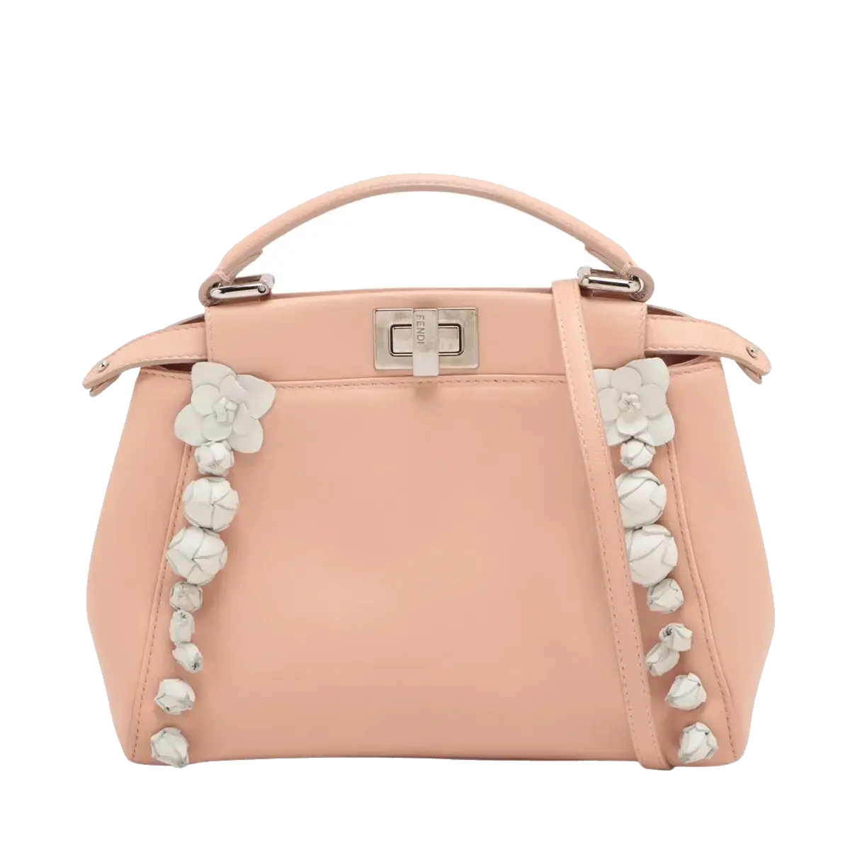 Pre-Loved Peekaboo Handbag Leather Mini with Silver Hardware, Pink