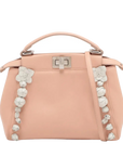 Pre-Loved Peekaboo Handbag Leather Mini with Silver Hardware, Pink