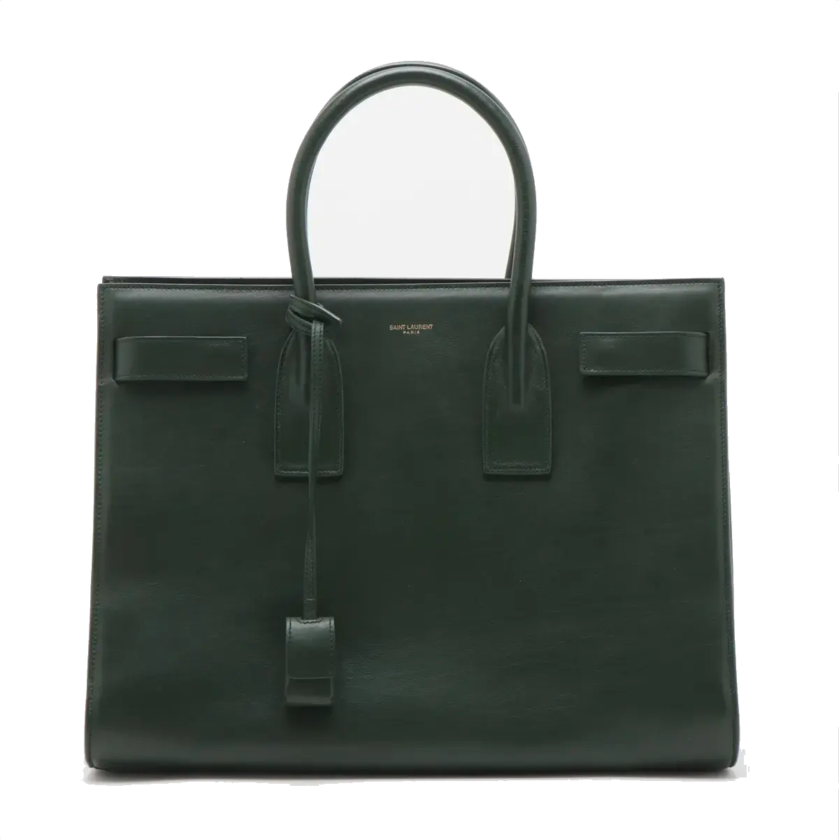 Pre-Loved Sac de Jour Tote Leather Small with Gold Hardware, Dark Green