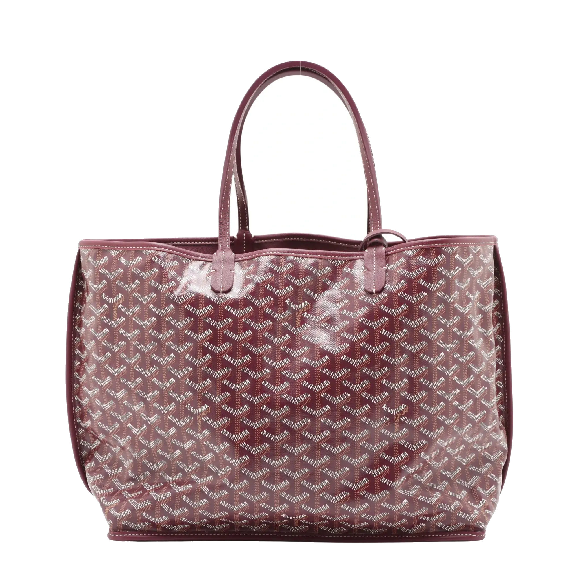 Pre-Loved Saint Louis Tote Goyardine Coated Canvas PM with Silver Hardware, Burgundy