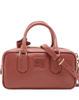 Pre-Loved Bowling Bag Handbag Leather Mini with Gold Hardware, Rust
