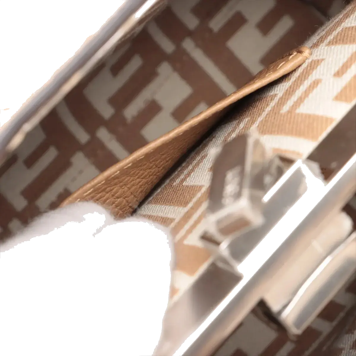 Pre-Loved Peekaboo Handbag Striped Canvas Mini with Silver Hardware, Brown and Beige