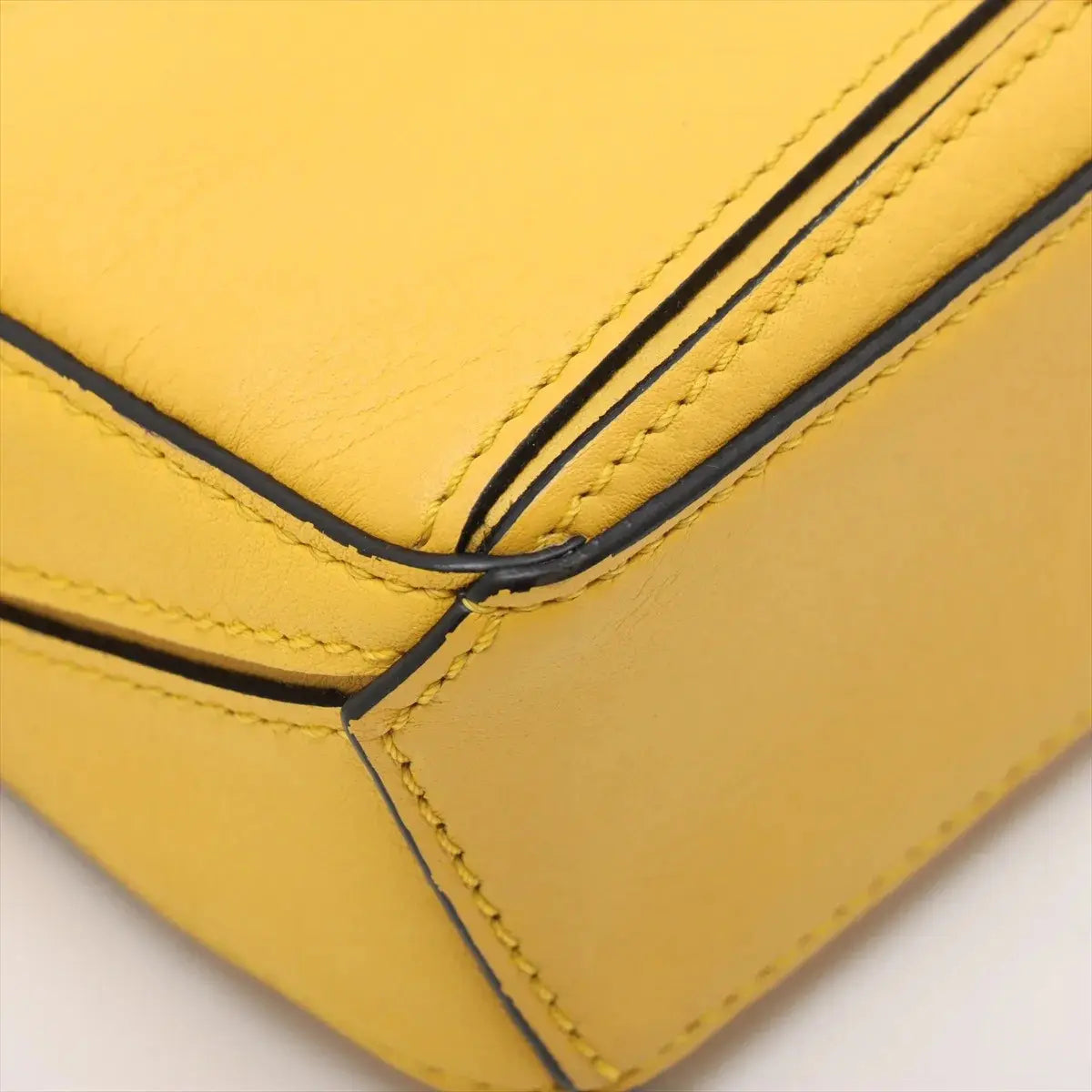 Pre-Loved Puzzle Crossbody Bag Leather Nano with Silver Hardware, Yellow