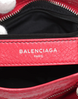 Pre-Loved Classic City Handbag Leather Mini with Silver Hardware, Red