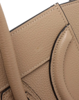 Pre-Loved Luggage Tote Leather Micro with Silver Hardware, Beige