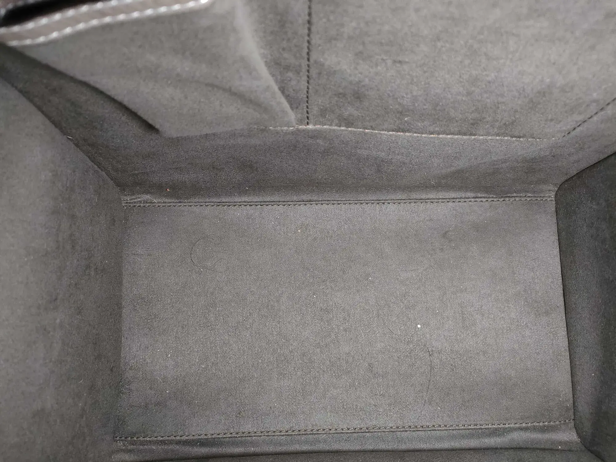 Pre-Loved Luggage Tote Leather Mini with Silver Hardware, Taupe