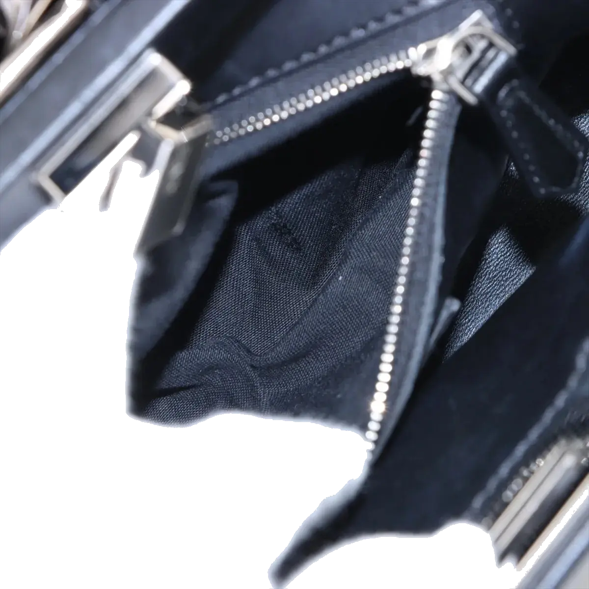 Pre-Loved Peekaboo Handbag Leather Mini with Silver Hardware, Black