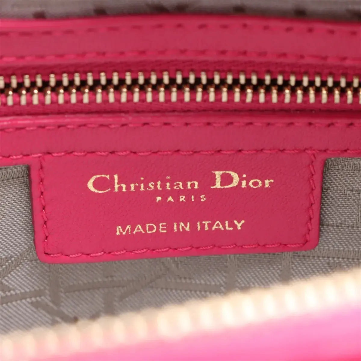 Pre-Loved Lady Dior Handbag Cannage Leather Large with Gold Hardware, Pink