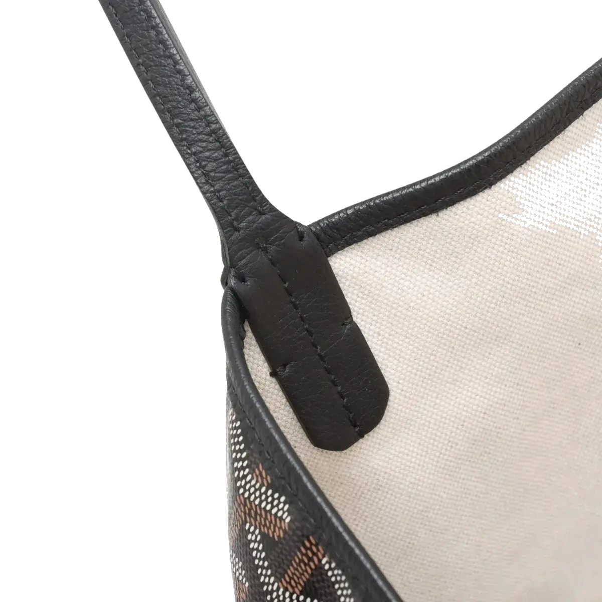 Pre-Loved Saint Louis Tote Goyardine Coated Canvas GM with Black Hardware, Black