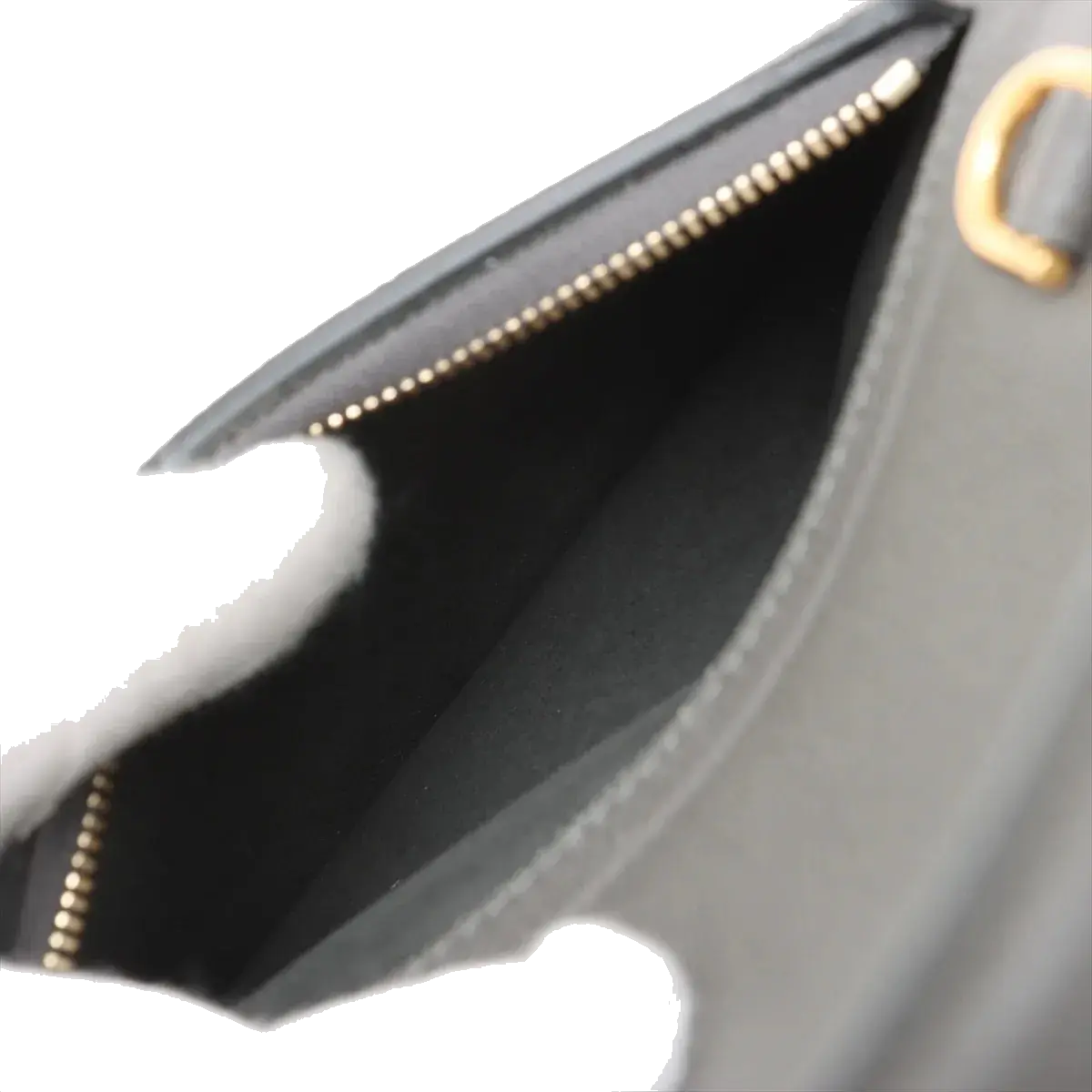 Pre-Loved Belt Bag Handbag Leather Micro with Gold Hardware, Gray