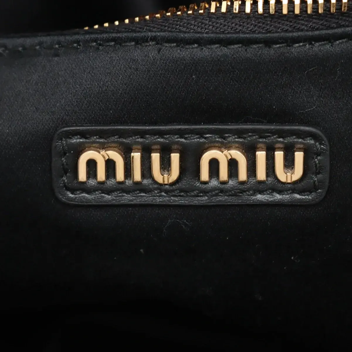Pre-Loved Bowling Bag Handbag Leather Mini with Gold Hardware, Black