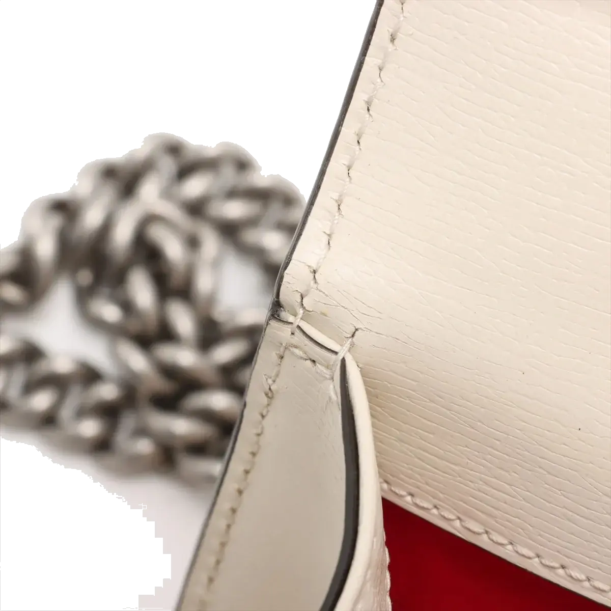 Pre-Loved Dionysus Shoulder Bag Dragon Print Leather Small with Aged Silver Hardware, Ivory
