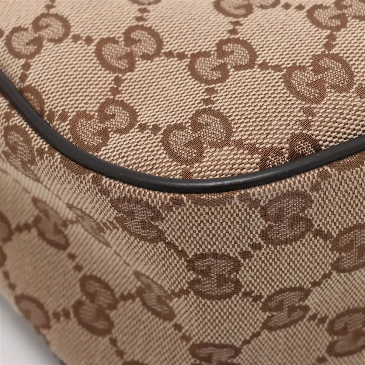 Pre-Loved GG Messenger Crossbody Bag Monogram Coated Canvas with Silver Hardware, Beige/Ebony