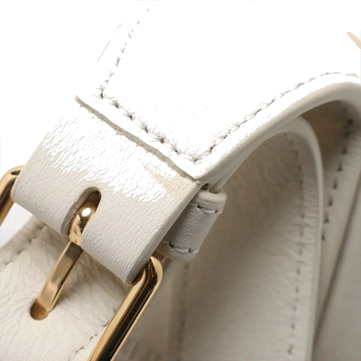 Pre-Loved Heritage Triomphe Hobo Shoulder Bag Leather with Gold Hardware, Cream