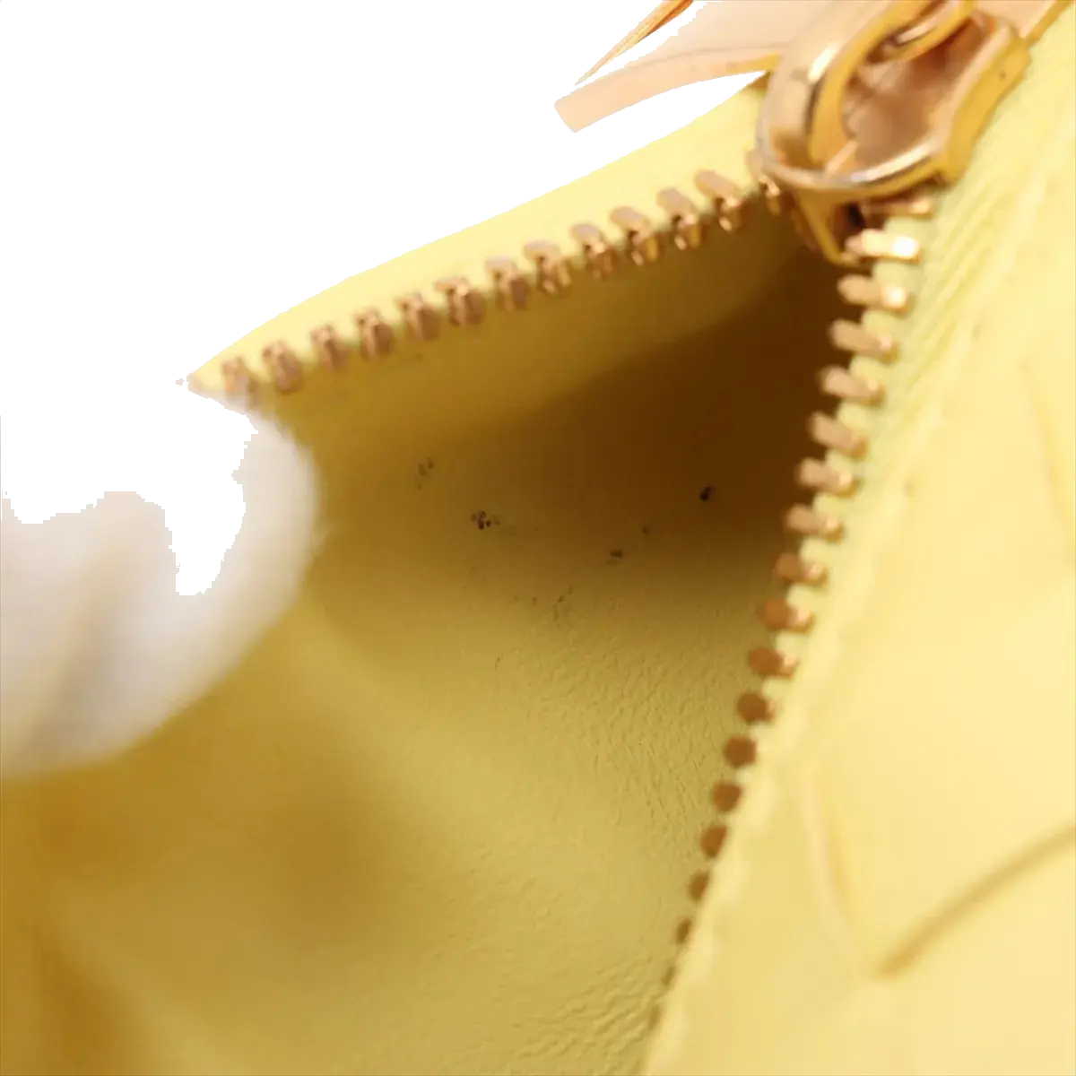 Pre-Loved Wallace Shoulder Bag Intrecciato Leather Small with Gold Hardware, Yellow