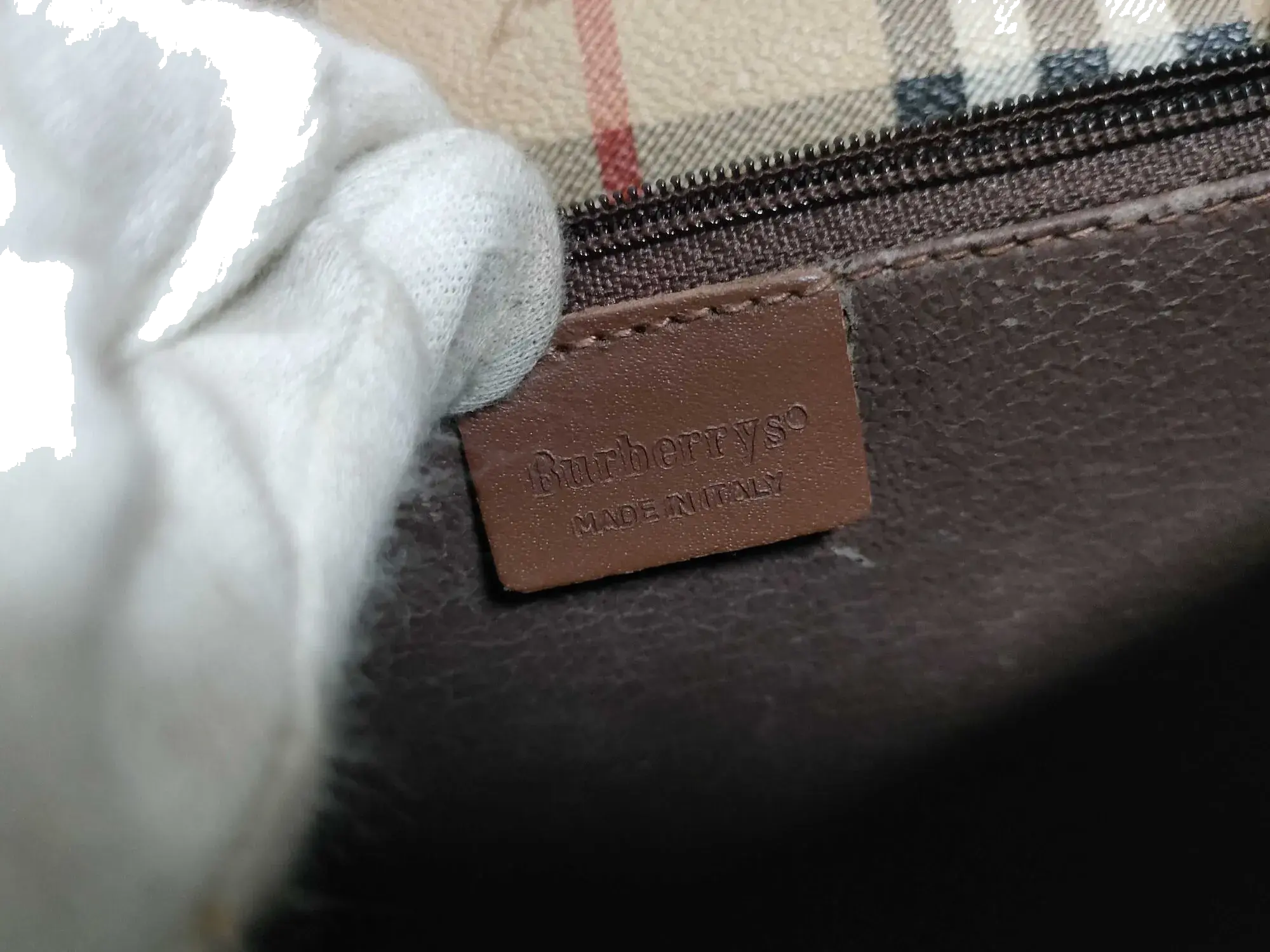 Pre-Loved Saddle Crossbody Crossbody Bag Haymarket Check Coated Canvas Small with Gold Hardware, Beige